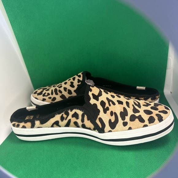 Keds + Kate Spade Brown Leopard Print Calf Hair Slip-On Flats, Size 8 (US) - Picture 4 of 9
